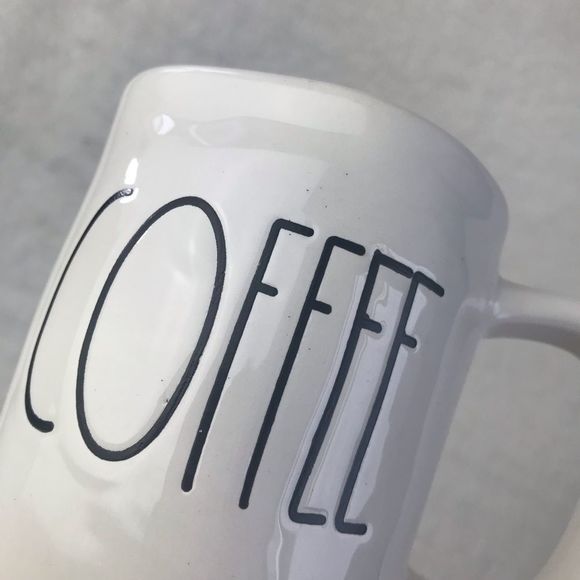 Magenta Rae Dunn LL White COFFEE Mug with black script - Picture 3 of 9